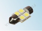 Светодиодная автолампа T10, 28mm, 4pcs 5050 12V